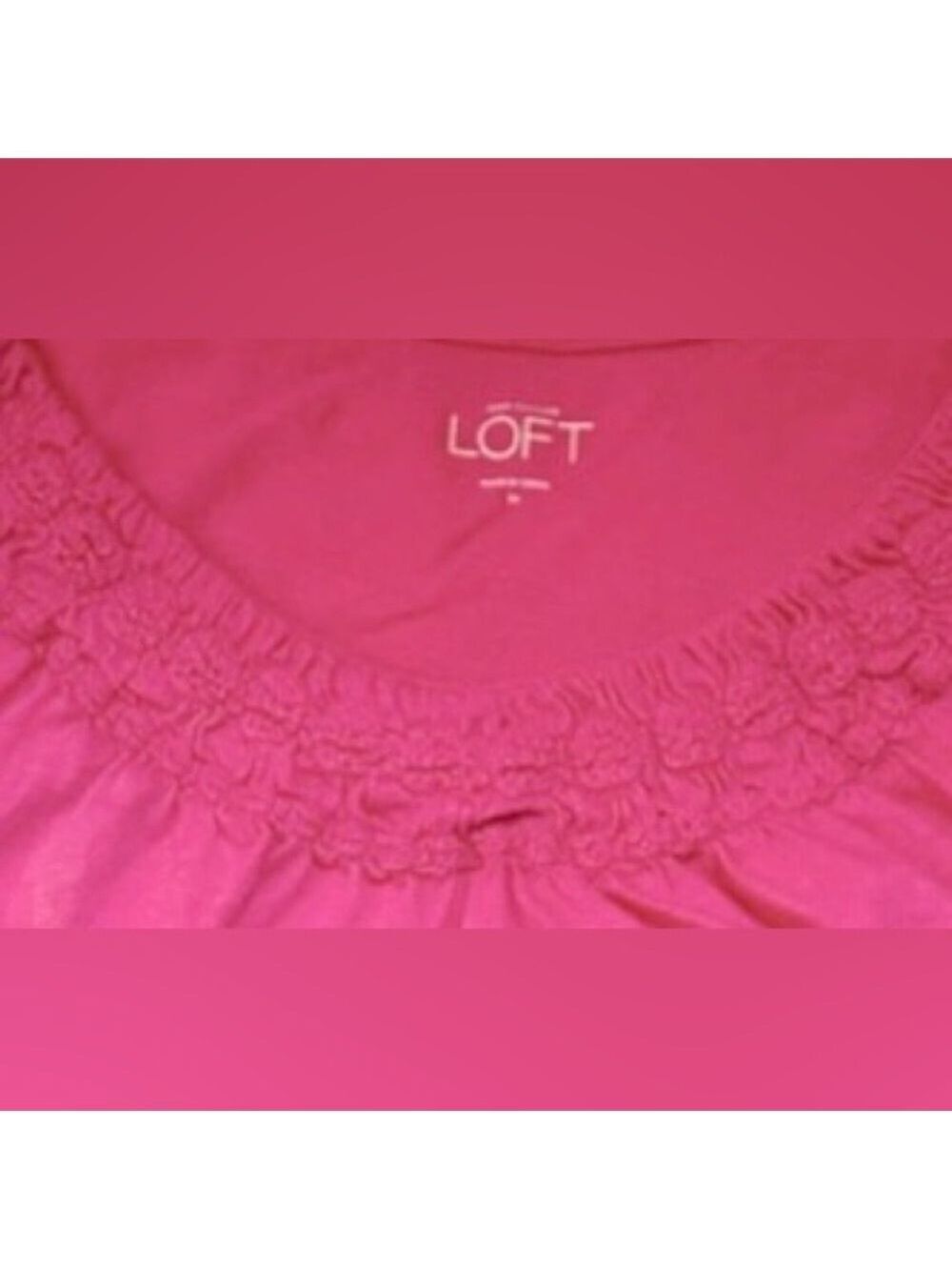 Ann Taylor Loft Ruffled Scoop Neck Pink Tank Top - Picture 5 of 7